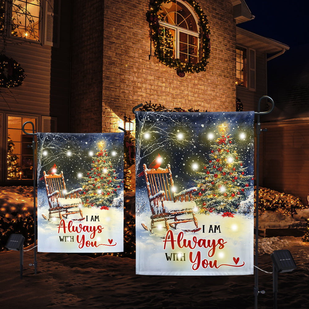 Cardinal Christmas I Am Always With You Cardinal Solar Led Garden Flag TPT2480SF
