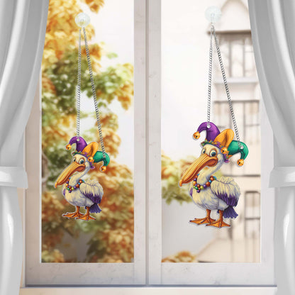 Pelican Mardi Gras Suncatcher Acrylic Hanging Sign TQN4665AS