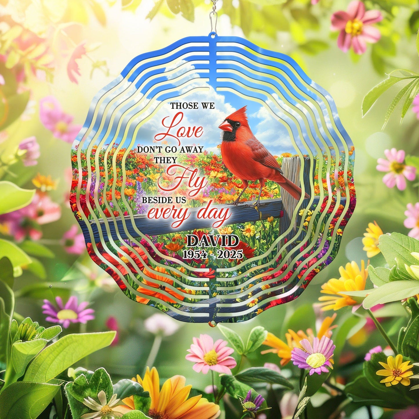 Personalized Memorial Red Cardinal Wind Spinner VTM1063HVN
