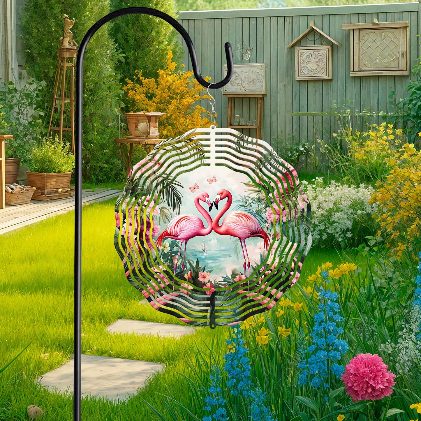 Pink Flamingos Spring Wind Spinner VTM939WS