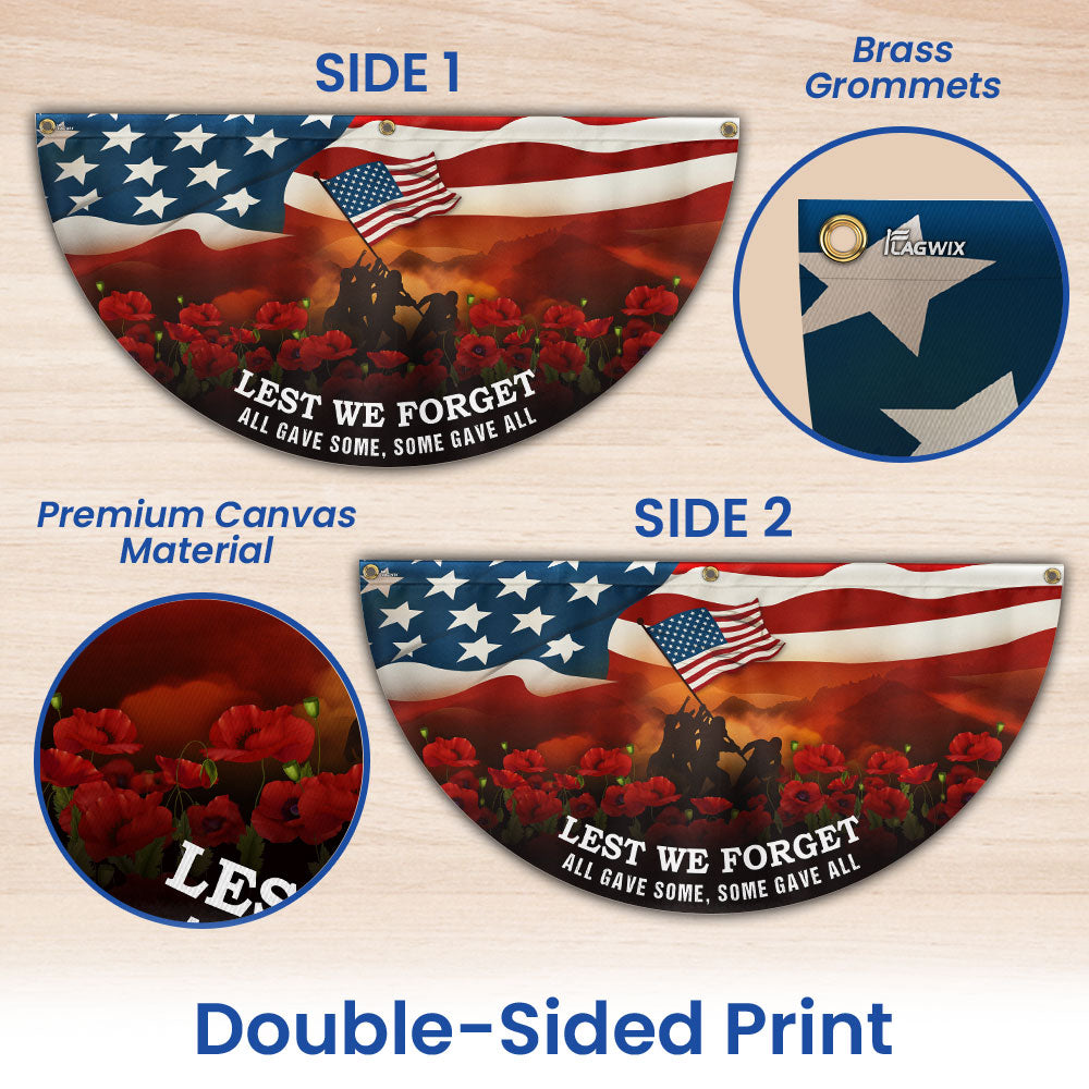 Lest We Forget Memorial Day U.S. Veteran Non-Pleated Fan Flag LHB06LPN