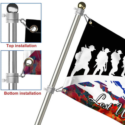 Anzac Day Remembrance Day Grommet Flag Lest We Forget THB3392GF