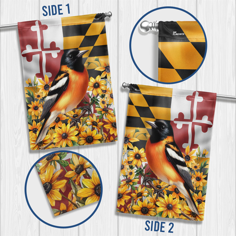 Maryland Baltimore Oriole And Black-eyed Susan Flag MLN6028LPN