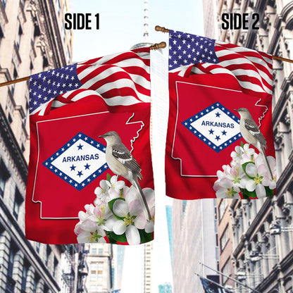 Arkansas State With Mocking Bird and Apple Blossom Flag TPT775Fv3