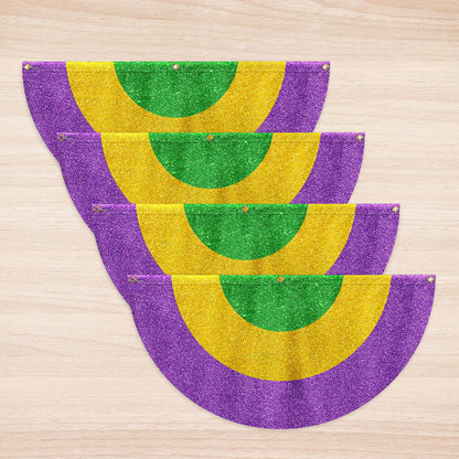 Mardi Gras Carnival Fat Tuesday Non-Pleated Fan Flag TQN4738FL