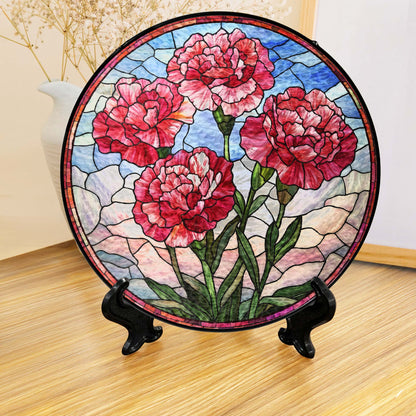 Personalized Birth Month Flowers Stained Glass Suncatcher TQN4882LTH