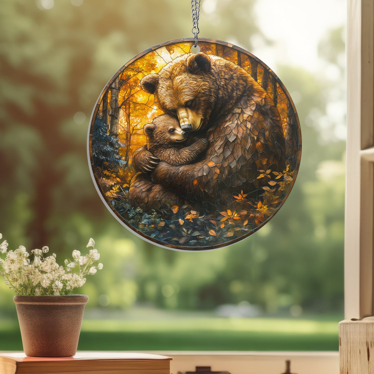 Mama Bear And Cub Mothers Day Acrylic Suncatcher Hanging TQN4873NGT