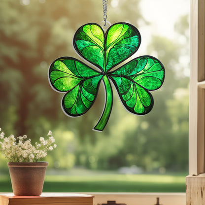 Irish Shamrock St. Patrick's Day Acrylic Suncatcher Hanging TPT2341NGT