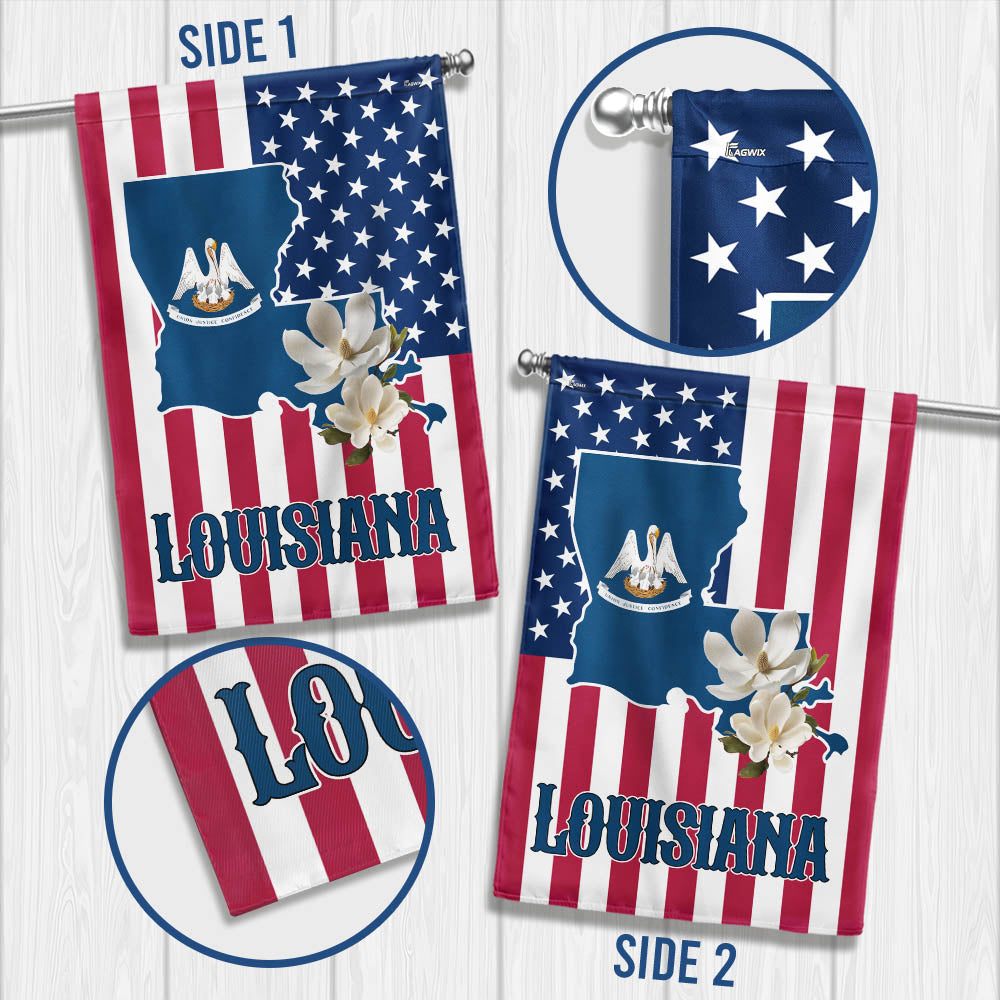 Louisiana State Magnolia American Flag MLN5918NTH