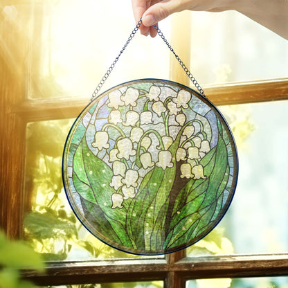 Personalized Birth Month Flowers Stained Glass Suncatcher TQN4882LTH