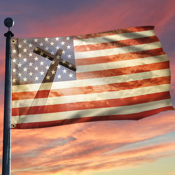 Christian Cross American Flag TPT101GFv1