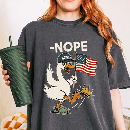 No Kings In America Funny Goose Comfort Colors T-Shirt