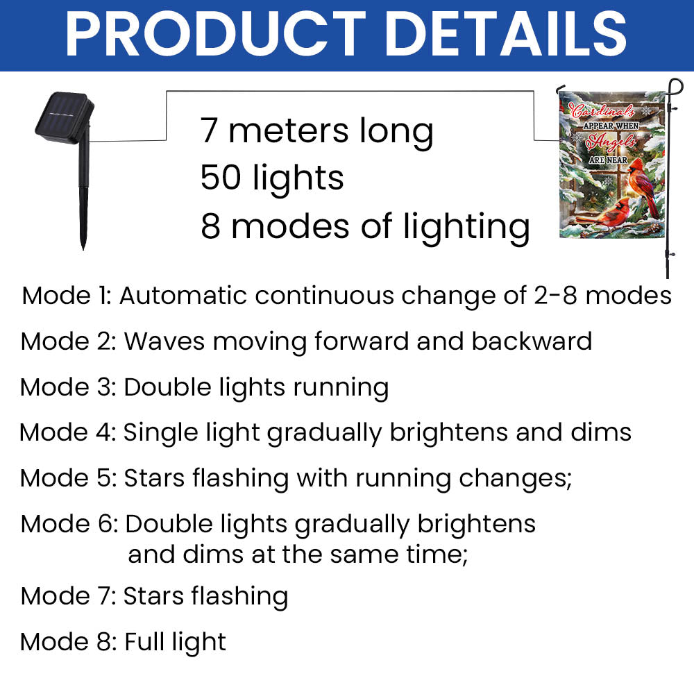 Cardinal Christmas Cardinals Appear When Angels Are Near Solar LED Garden Flag MLN1978SF