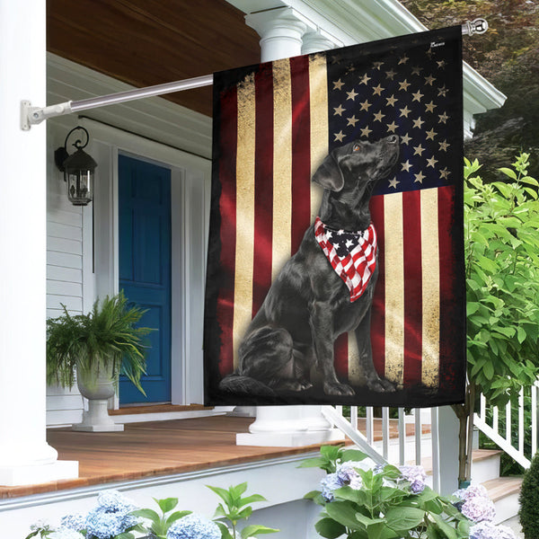 Dog Flag Black Labrador American Flag Wrapped in Glory QTR714F