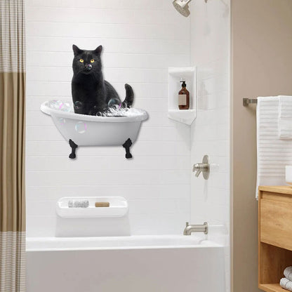 Black Cat Metal Sign Soak Your Worrries Away BNL572MS