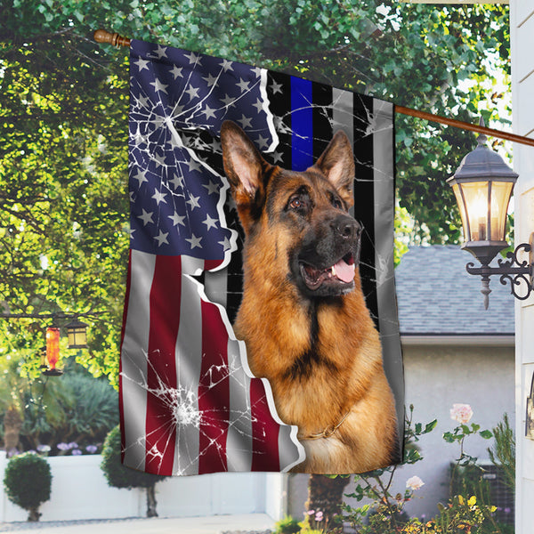 German Shepherd Flag Police Dog German Shepherd Thin Blue Line American Flag TRV1775F