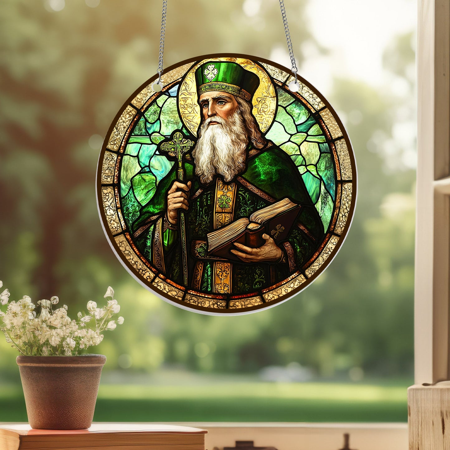 Saint Patrick St. Patrick's Day Suncatcher Acrylic Hanging Sign MLN5009AS