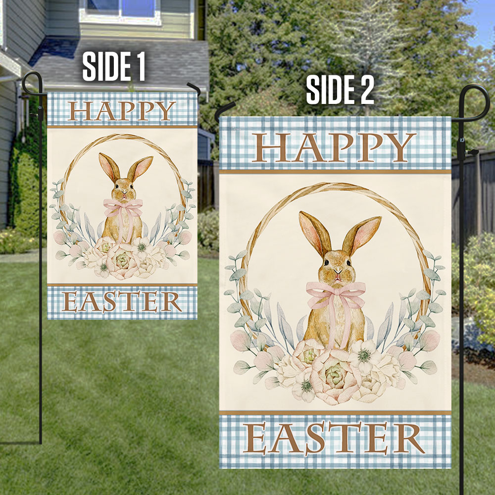 Bunny Easter Flag Floral Bunny Wreath TQN1060F