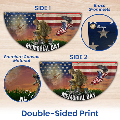 Memorial Day Honor The Fallen American Veteran Eagle Non-Pleated Fan Flag MLN5544TTH