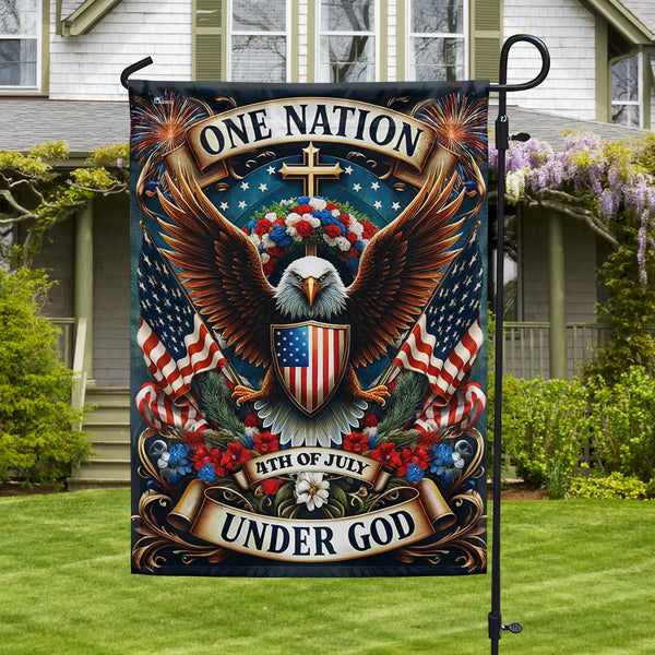 Flagwix American Flag - Eagle Wreath Independence Day One Nation Under God Flag MLN3157F
