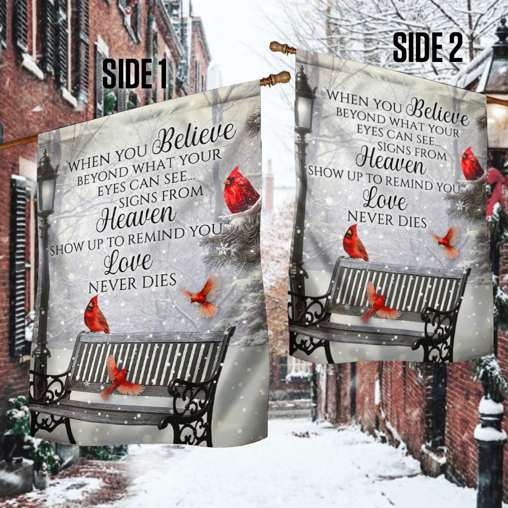 Cardinal Flag Signs From Heaven Love Never Dies LHA1889F
