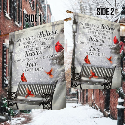 Cardinal Flag Signs From Heaven Love Never Dies LHA1889F