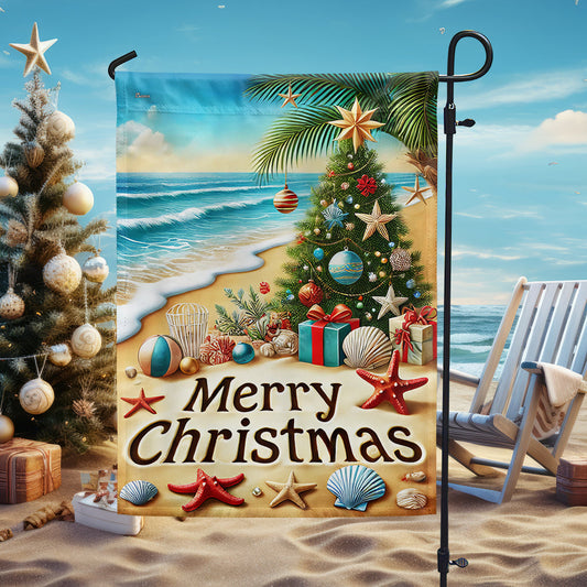 Beach Christmas At The Beach Merry Christmas Flag MLN4226F