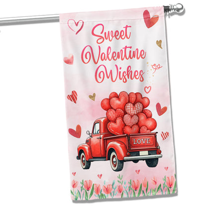 Sweet Valentine Wishes Happy Valentine's Day Flag VTM943F