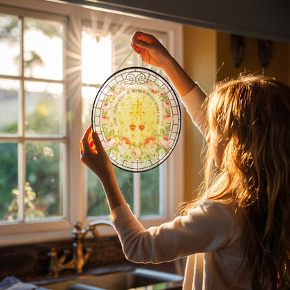 Marian Catholic Virgin Mary Religious Stained Glass Suncatcher TQN5700TDH