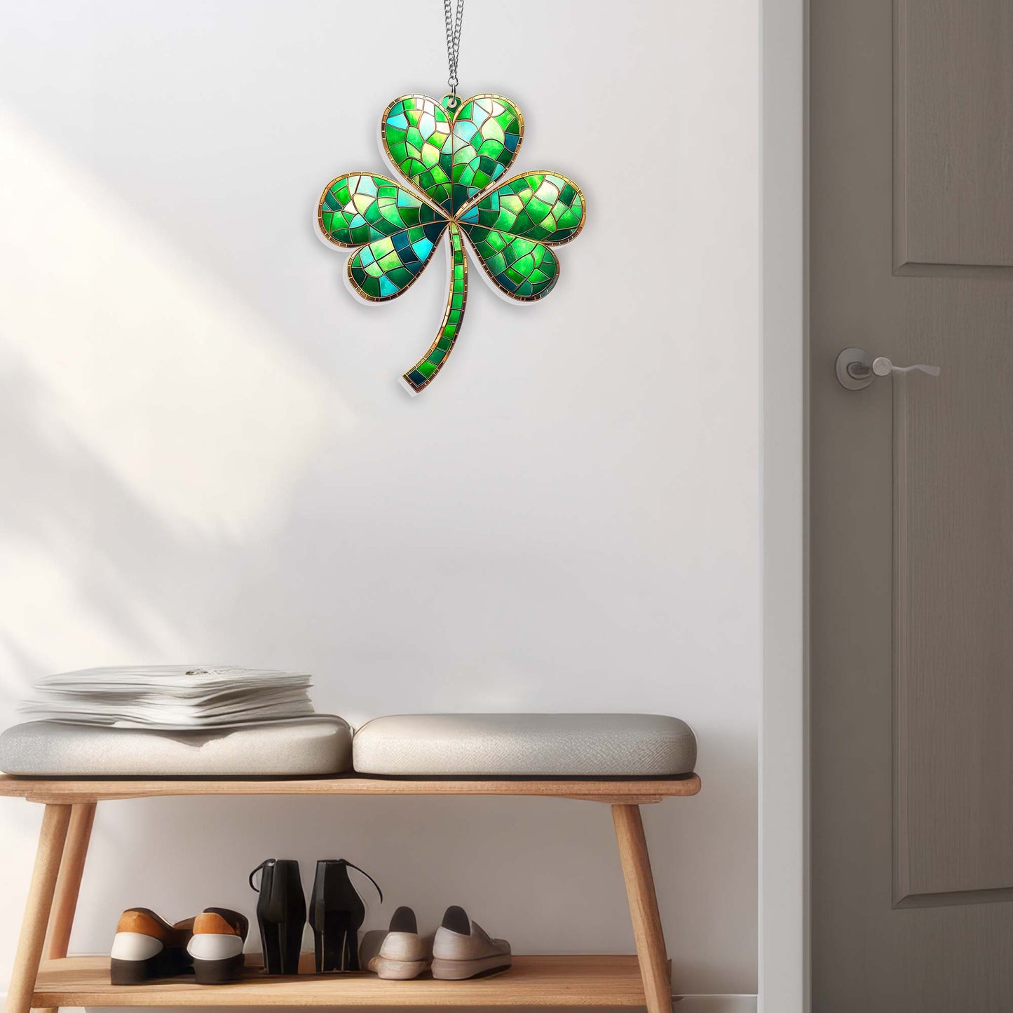 Shamrock Irish Green Clover St. Patrick's Day Ireland Suncatcher Hanging Window TQN5552TDH