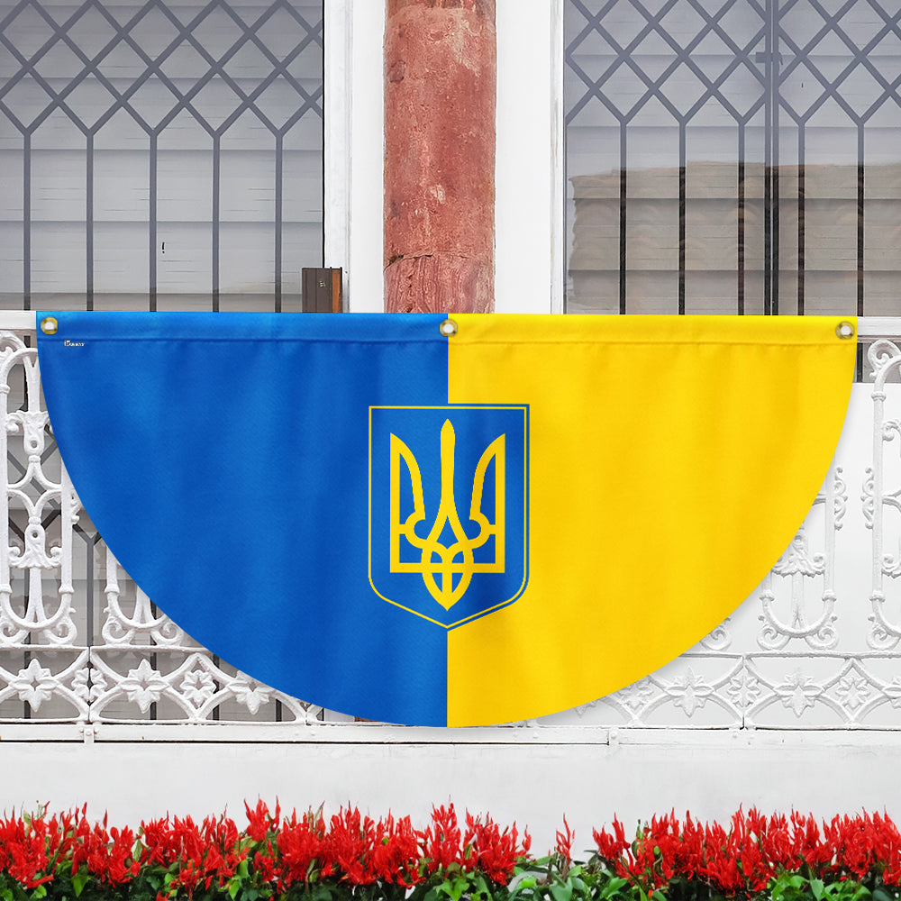Stand With Ukraine Support Ukraine Non-Pleated Fan Flag TQN4934NTH