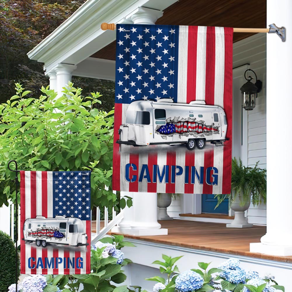 Camping Trailer US Flag MLN1590F
