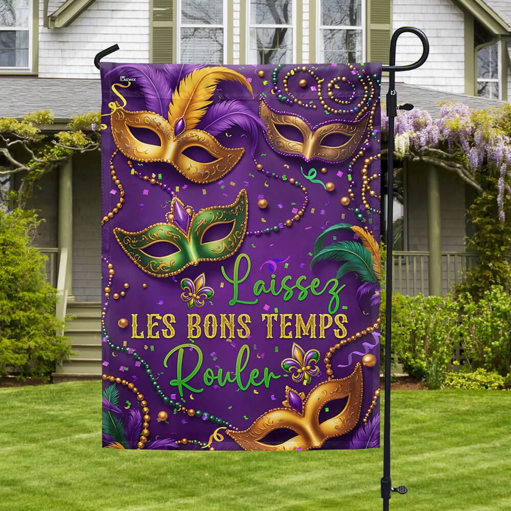 Mardi Gras Laissez Les Bons Temps Rouler Flag TQN4632F