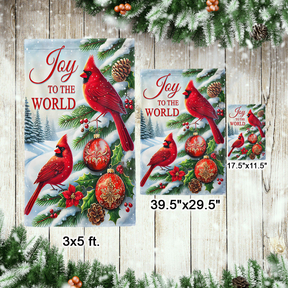 Cardinal Christmas Joy To The World Flag MLN4256F