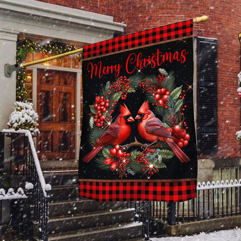 Cardinal Merry Christmas Flag TQN1811F