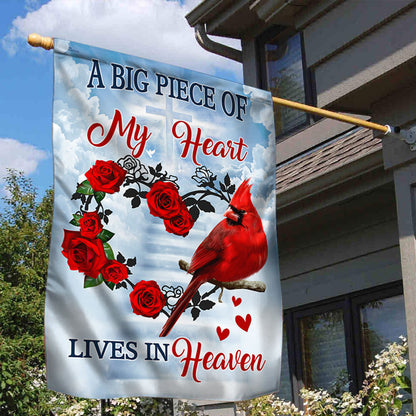 Cardinal Flag A Big Piece Of My Heart Lives In Heaven QNN540F
