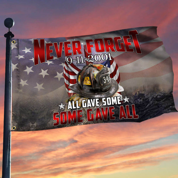 911 Flag Never Forget, 343 Firefighter, Memorial Patriot Day American Flag THB2410GF