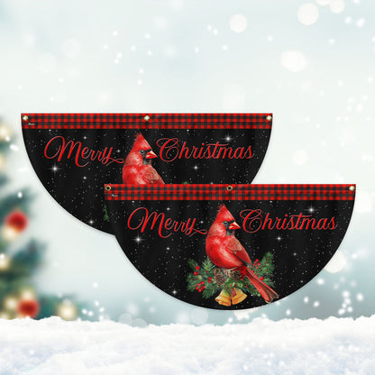 Cardinal Merry Christmas Fan Flag - Holiday Gift & Festive Home Décor, Non-Pleated TPT2322FL - 3-Day Shipping