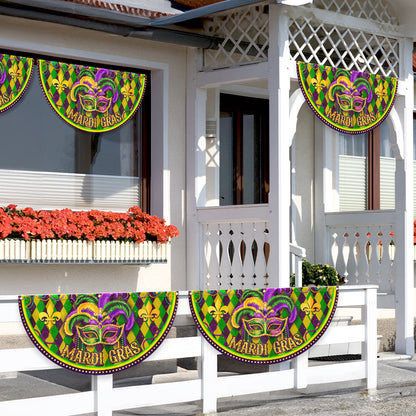 Mardi Gras Non-Pleated Fan Flag TPT2575FL
