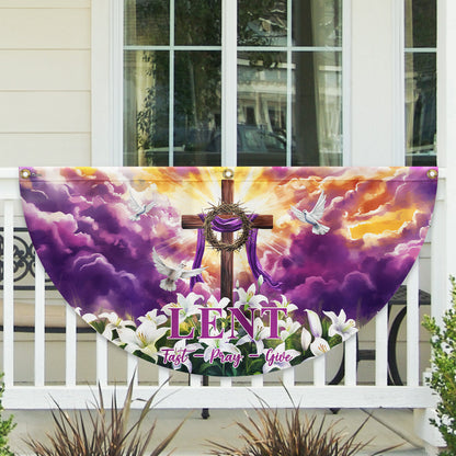 The Season Of Lent Easter Christian Cross Non-Pleated Fan Flag VTM1186NGT