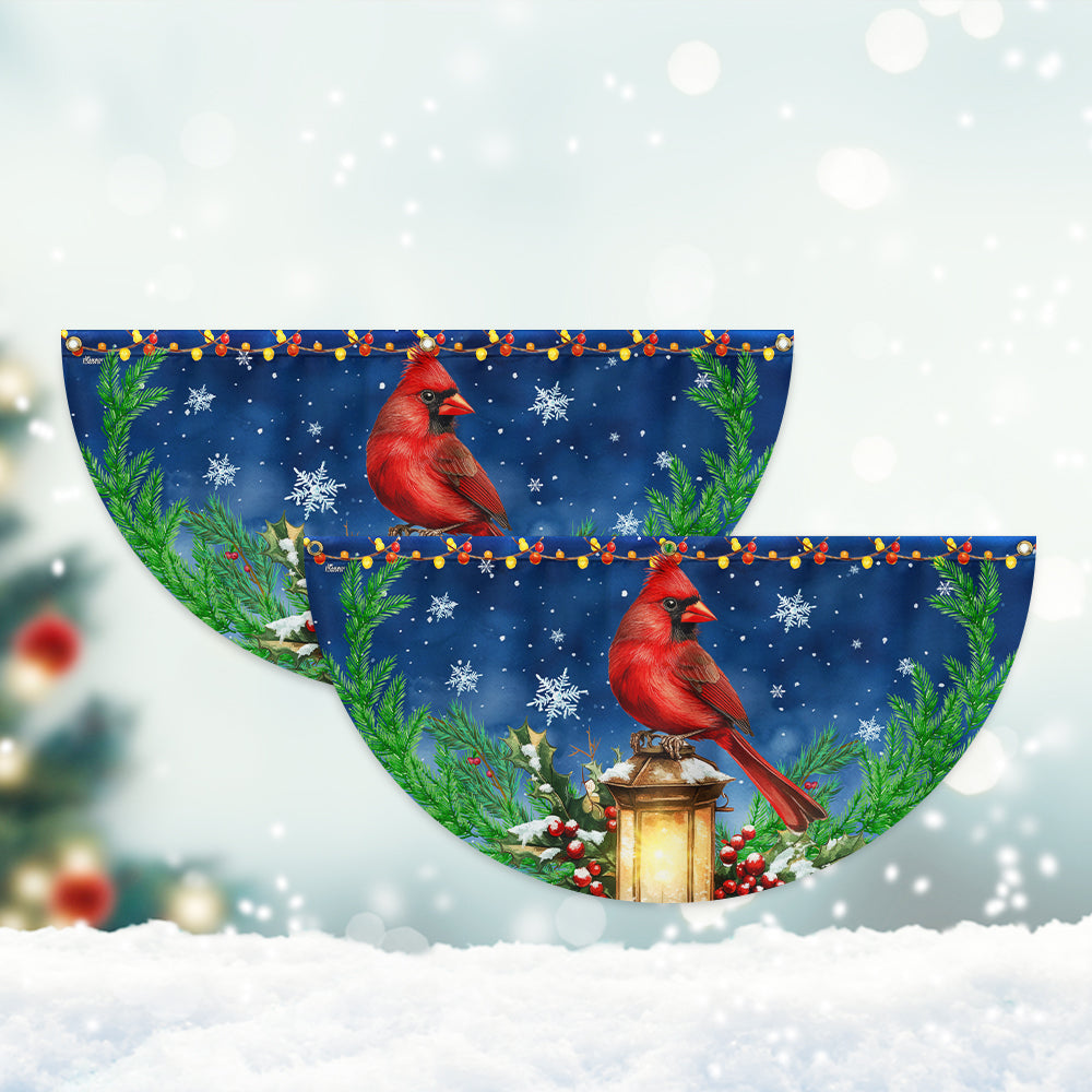 Cardinal Bird And Lantern Christmas Non-Pleated Fan Flag TQN3925FL