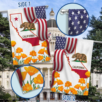 California State With California Poppy Flag MLN1111Fv4