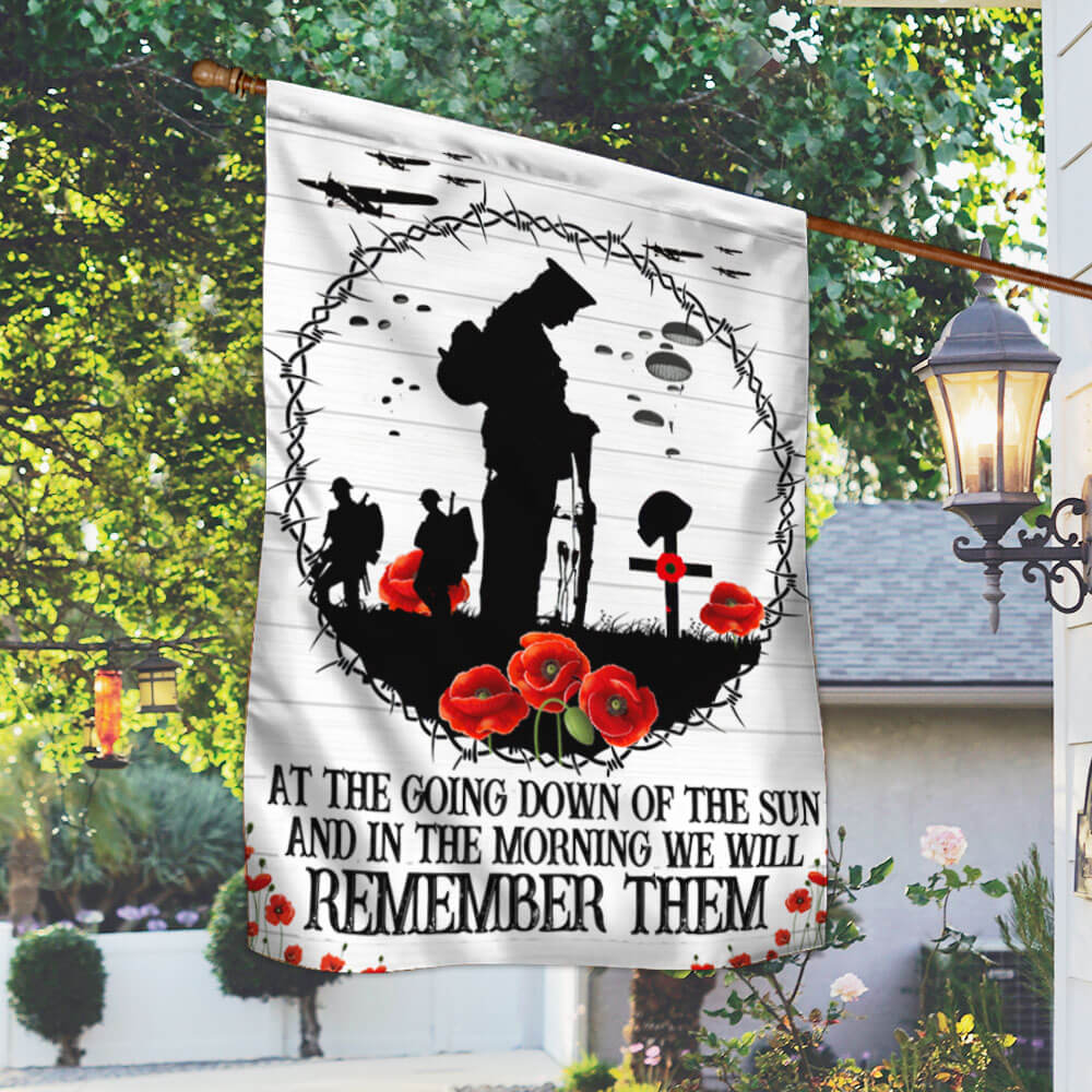Anzac Day Lest We Forget, Poppy Flower Memorial Veteran Flag TPT1580F