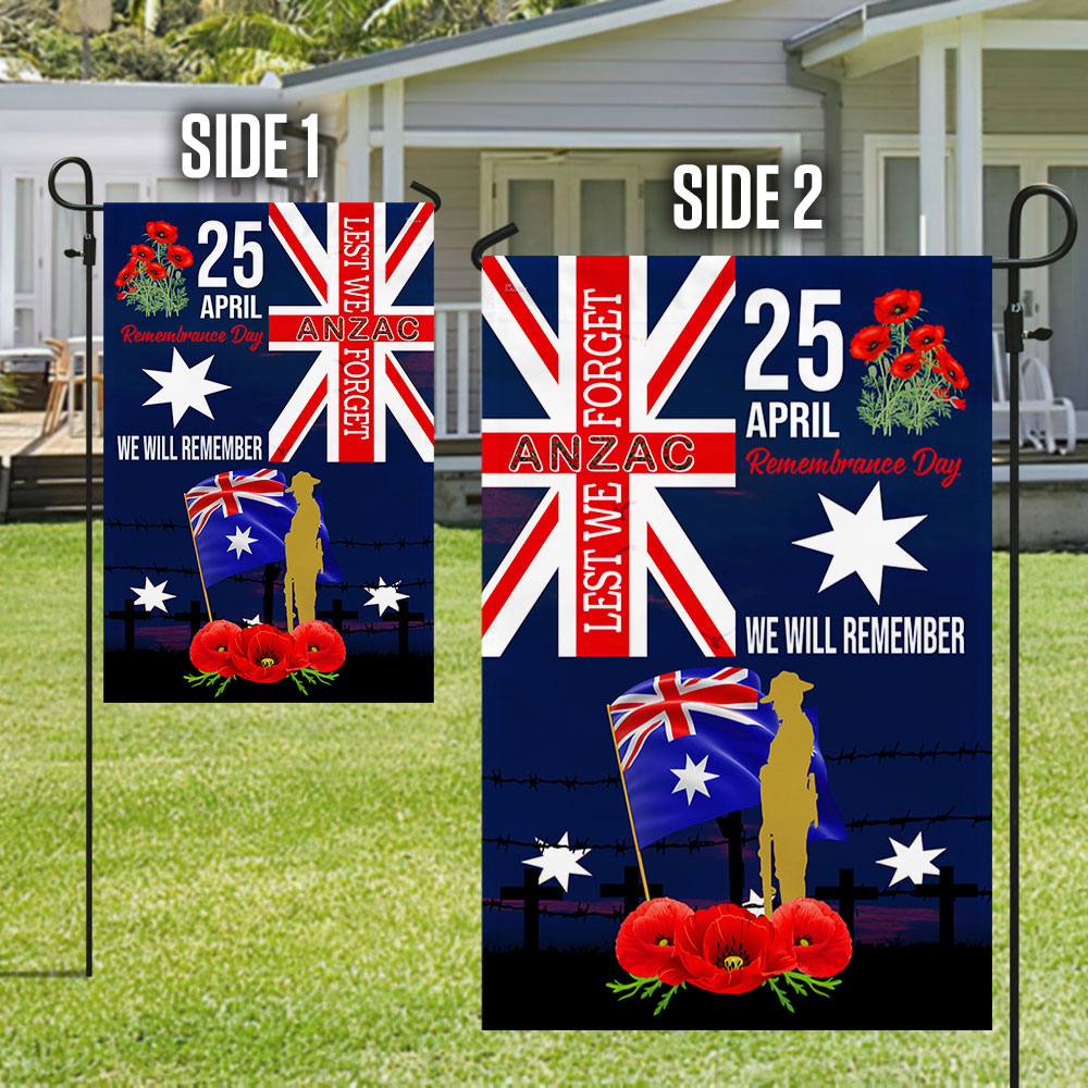 Anzac Day Australia Flag Lest We Forget 25 April We Will Remember LNH050F