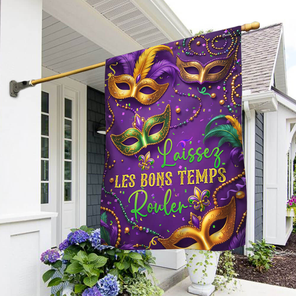 Mardi Gras Laissez Les Bons Temps Rouler Flag TQN4632F