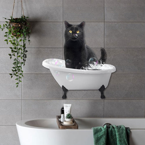 Black Cat Metal Sign Soak Your Worrries Away BNL572MS