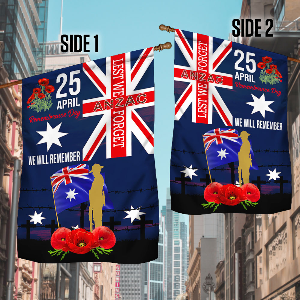 Anzac Day Australia Flag Lest We Forget 25 April We Will Remember LNH050F