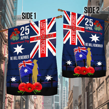 Anzac Day Australia Flag Lest We Forget 25 April We Will Remember LNH050F