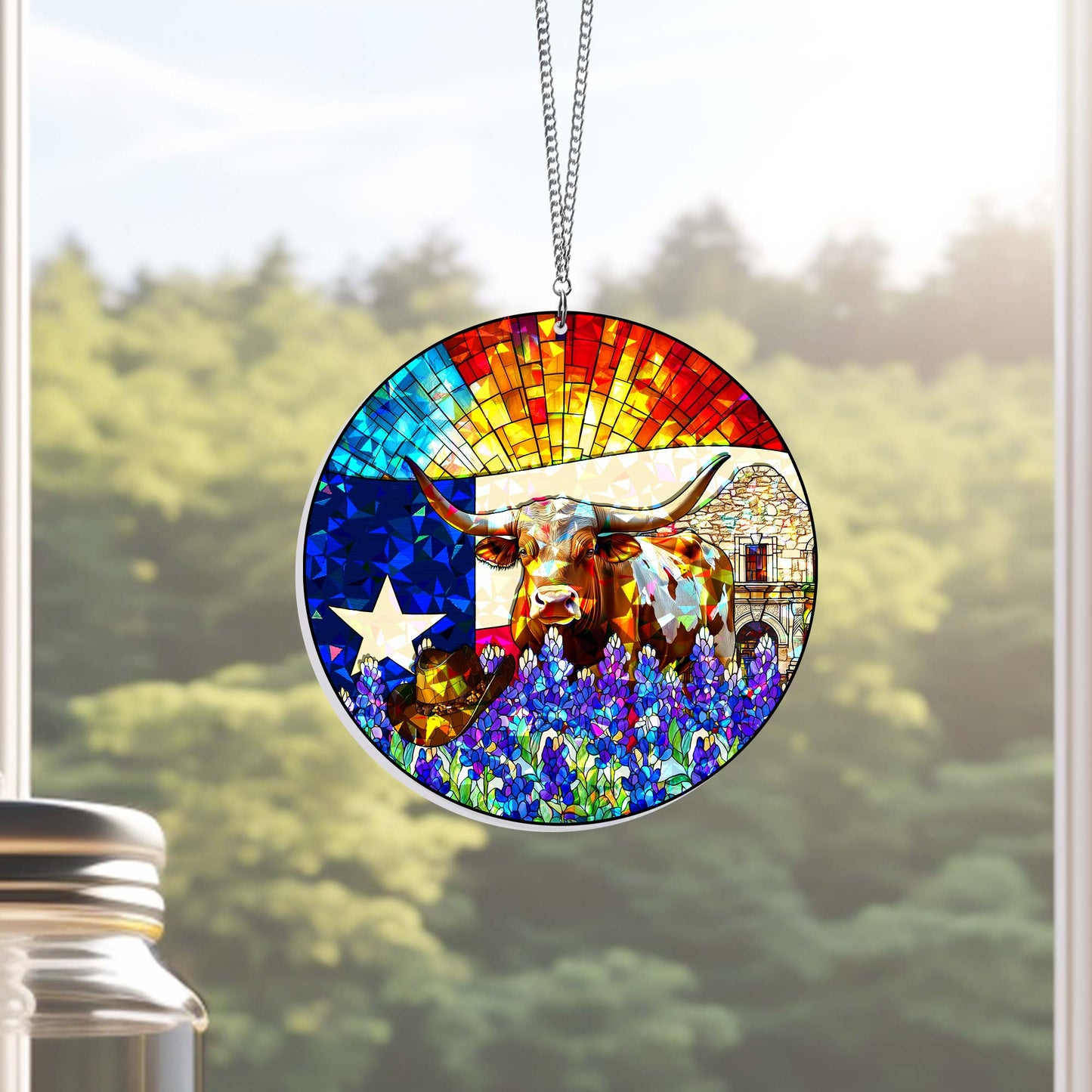 Texas Lone Star Hologram Window Hanging VTM1523NGT
