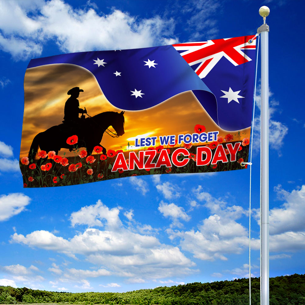 ANZAC Day Australia Grommet Flag Lest We Forget TQN1084GF